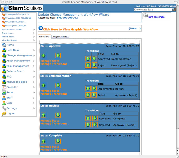 SLAM Change Managment Software - Create New Workflow Step Four
